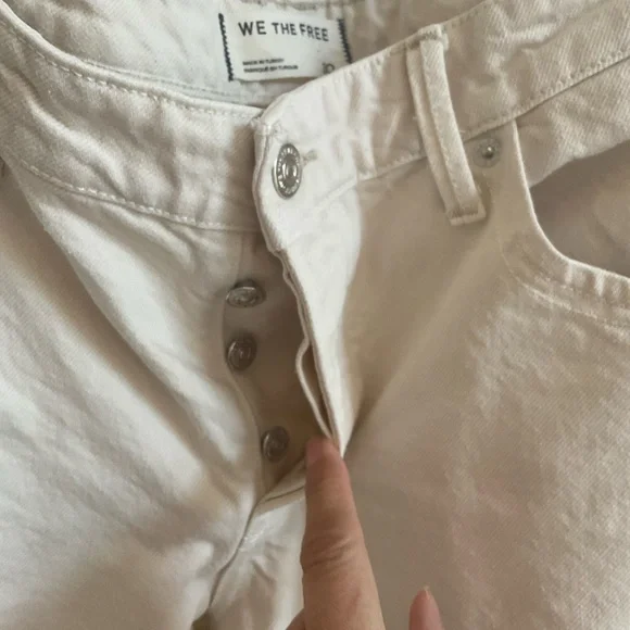 Free People We The Free Tennessee Low-Rise Boyfriend Jeans Size 30 Ecru - Picture 9 of 16